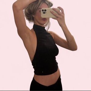 PrettyLittleThing Black Halter Crop Top